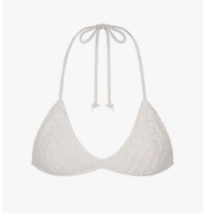 SKIMS Crochet Bikini Top Size 4x fits Like a 2x 3x NWT Color Marble White